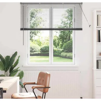 Roleta vidaXL Žaluziové rolety se záclonami Tmavě šedá 130 x 130 cm Hliník [42006053]