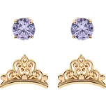Disney set dětských náušnic korunky stříbrný pozlacený SS00002YZAL.CS