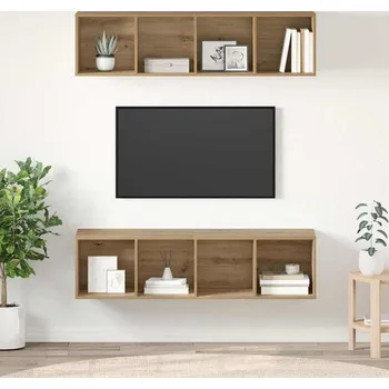 Obývací stěna vidaXL Sestava TV skříněk 2 pcs Artisanový dub 37 x 37 x 142,5 cm [3393527]