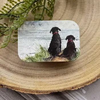 Dóza na potraviny Dózička Dunes 6*4*1,5 cm, Alex Clark (Plechová dóza s pejsek, pejsci)