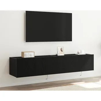 Televizní stolek vidaXL TV wall cabinet Nástěnný 2 pcs Černý dub 80 x 35 x 31 cm [863109]