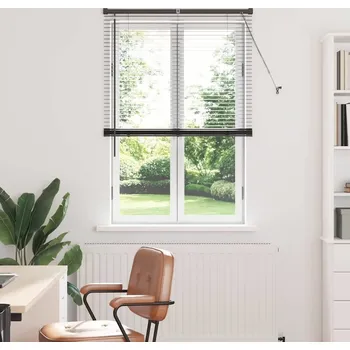 Roleta vidaXL Žaluziové rolety se záclonami Černá 175 x 95 cm Hliník [42006146]