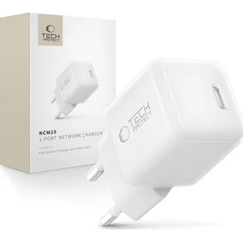 Tech-Protect Ncm25 1portová síťová nabíječka PD 25W bílá