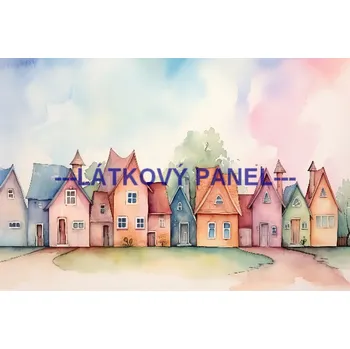 Látkový panel - Domečky - BAR - 66 Velikost: 10x7cm, Materiál: Bavlna