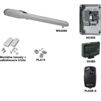 Pohon brány Sada pohonu NICE Wingo 4000 pro jednokřídlá vrata do 2 m/400 kg