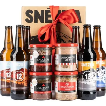 Dárkový potravinový koš Dárkový pivní set Pivo Sněžka - MŮJ KRÁL