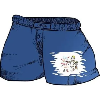 Pánské spodní prádlo Trenýrky Love s píšícím andělem - Velikost M - černé