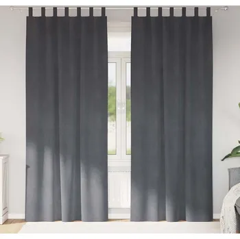 Závěs vidaXL Zatemňovací závěsy 2 pcs Světle šedá 140 x 245 cm samet [4107296]