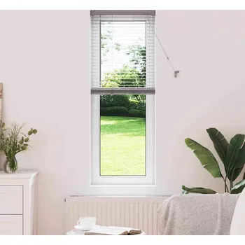Roleta vidaXL Žaluzie na okno se záclonami Stříbrná Hliník [42005886]