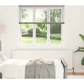 Roleta vidaXL Žaluzie na okno se záclonami Stříbrná Hliník [42005907]