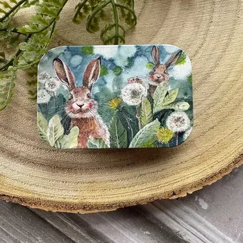 Dóza na potraviny Dózička Little Rabbits 6*4*1,5 cm, Alex Clark (Plechová dóza s králíkem)