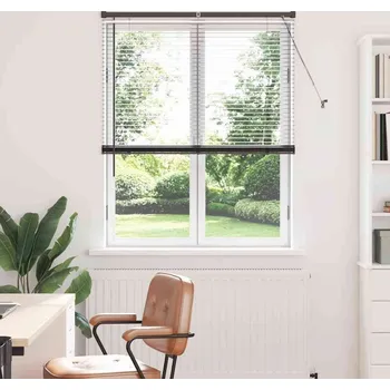 Roleta vidaXL Žaluziové rolety se záclonami Černá 175 x 105 cm Hliník [42006148]