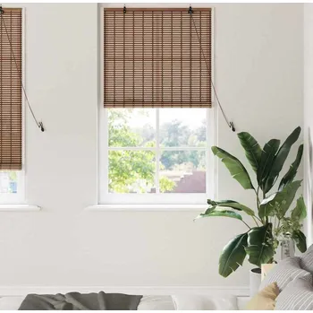 Roleta vidaXL Roleta se záclonami Hnědá 90 x 220 cm bambus [42006915]