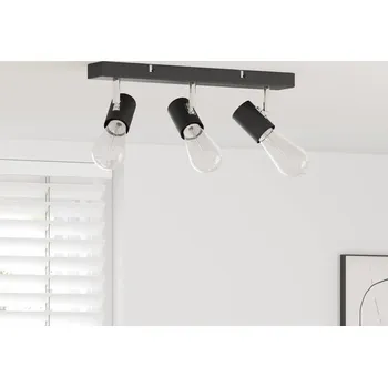 vidaXL Stropní bodové světlo s reflektory Černá 38 x 6,5 x 11,5 cm kov [4108182]