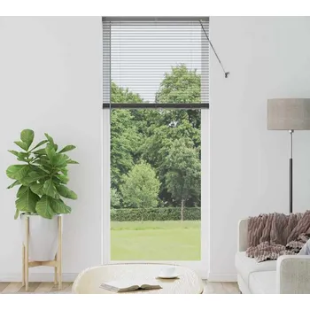 Roleta vidaXL Žaluziové rolety se záclonami Tmavě šedá 220 x 85 cm Hliník [42006094]