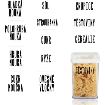 Samolepící etiketa Označto Sada 12ks štítků - základní potraviny - SLIM Barva písma: Bílá