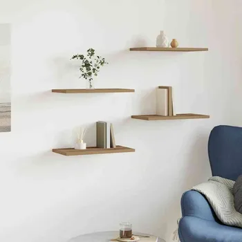 police vidaXL Nástěnné police 4 ks 40x20x1,5 cm kompozitní dřevo [805150] Barva: dub artisan