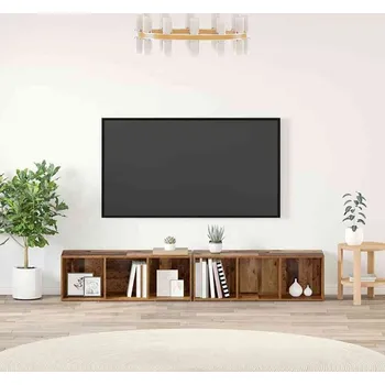 Obývací stěna vidaXL Sestava TV skříněk Nástěnný 2 pcs Staré dřevo 37 x 35 x 107cm [3393549]