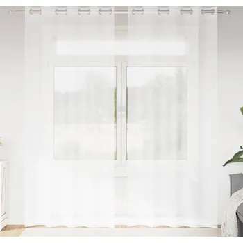 Roleta vidaXL Voile Záclona se záclonami 2 pcs Bílá 245 x 140 cm Polyester [4107985]