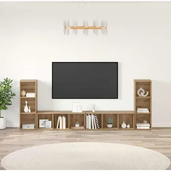 Televizní stolek vidaXL Sestava TV skříněk 4 pcs Artisanový dub 37 x 35 x 107,5 cm [3393524]