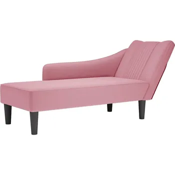 Zahradní nábytek vidaXL Lenoška s pravou područkou růžová samet
