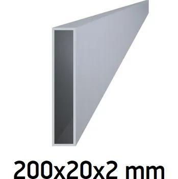 Plot Hliníková plotová lamela 200x20 mm, tvar obdélník 6m +/- 5mm (AL-PV10-6)