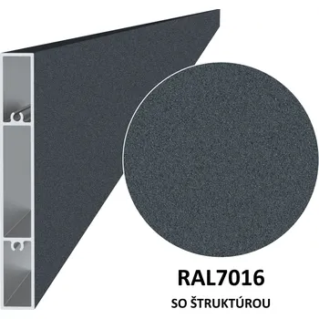 Plot Hliníková plotová lamela 120x16 mm, tvar obdélník, antracit (RAL7016) se strukturou 6 m +/-5mm (AL-PV12-AS-6)