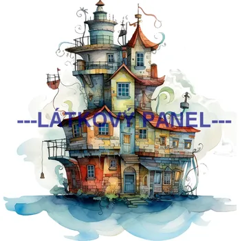 Látkový panel - Domečky - BAR-03 Velikost: 35x35cm, Materiál: Úplet