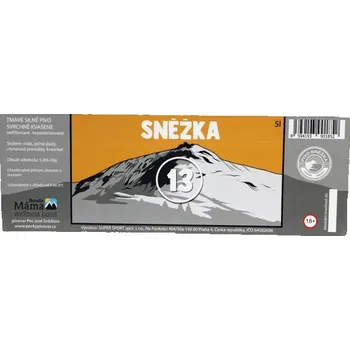 Pivo ETIKETA pivní tmavá 13° - Etiketa Pivo Sněžka 5l