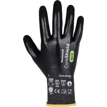 Pracovní rukavice RUKAVICE PROTIŘEZNÉ povrstvené nitrilem CORESHIELD CS24-9D18B černá 8 (M)
