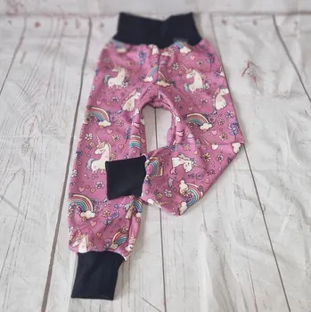 Yháček Flísové tepláky Yháček, Jednorožci na starorůžové Velikost: 122