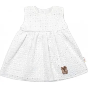 Kojenecké šaty Baby Nellys Lehké Handmade šatičky Madeira, bílé, vel. 98