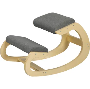 Homcom Ergonomická podkolenní houpací židle šedá