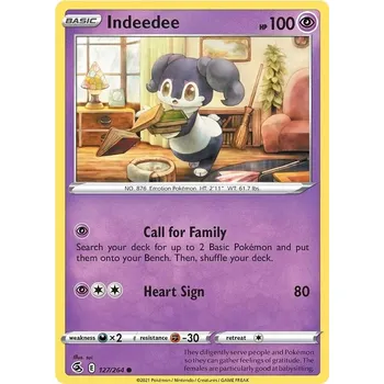 Karetní hra Indeedee 127/264 - Fusion Strike Typ karty: Reverse Holo