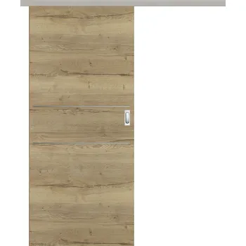 Dveřní kování DONAU Soft posuv. dveří set CPL Authent. dub-praskl.příčně, 2dekor.lišty,920x2070mm