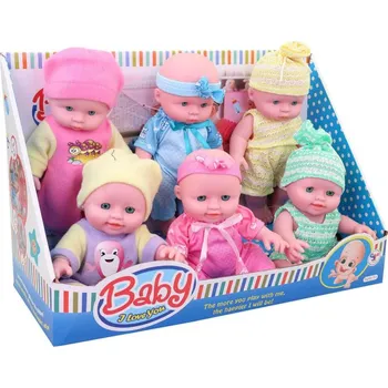 Panenka Miminko v oblečku panenka plastová 24cm 6 druhů