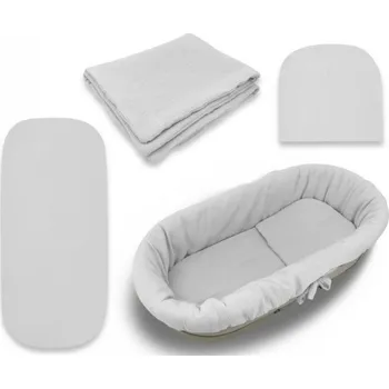 Mušelínová sada do hluboké korby kočárku 4v1 Nature - šedá