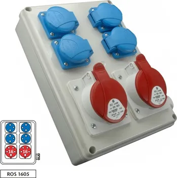 Rozvaděč Zásuvková rozvodnice ROS 1605 2x1653+4x230V, IP44 (SEZ ROS 1605)