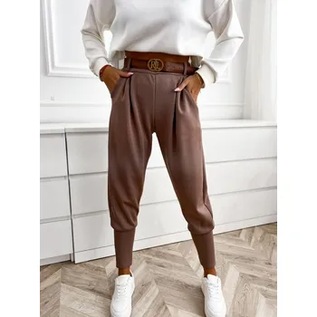 Dámské kalhoty Kalhoty VICTORIA tmavě hnědé Velikost: S - XL