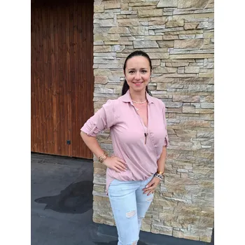 Dámská košile Halenka s překladem světle růžová Velikost: UNI: S - XL