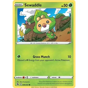 Sběratelská karetní hra Sewaddle 009/264 - Fusion Strike Typ karty: Reverse Holo