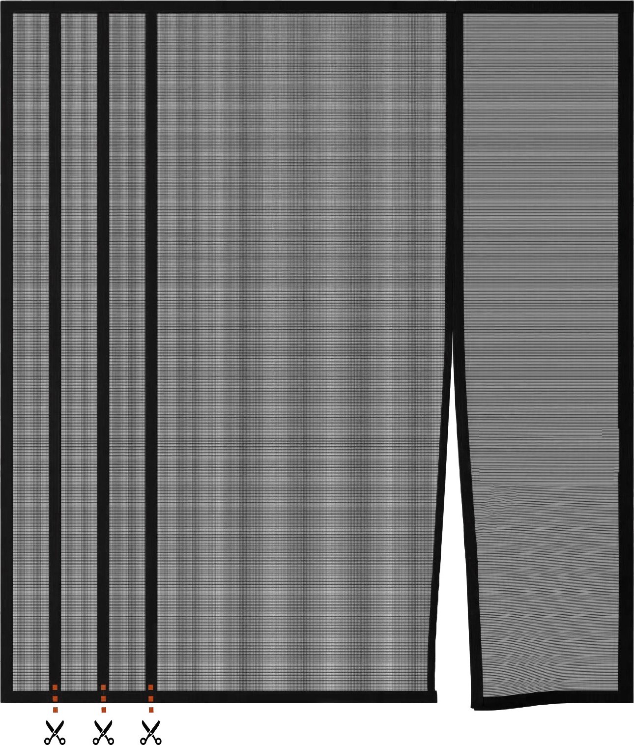 Onpira Černá dveřní síť proti hmyzu s magnety 160-190x210 cm