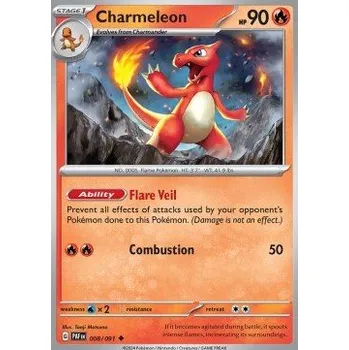 Karetní hra Pokémon PAF 008/091 Charmeleon - Paldean Fates Stav: Near Mint, Verze: COSMIC HOLO