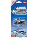 SIKU Set auto osobní Policie 2ks + motocykl česká verze CZ 1824