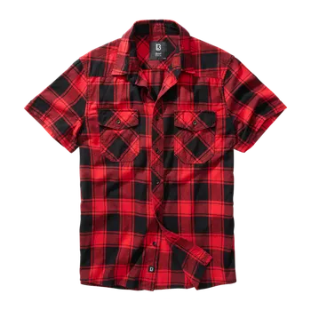 Pánská košile Košile Brandit Check krátky rukáv, červeno-černá - L
