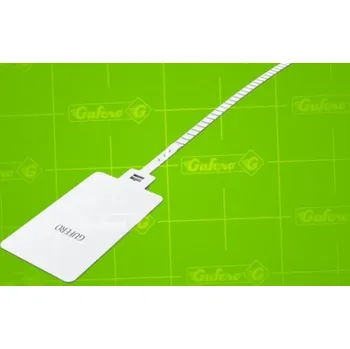 Stahovací páska Vázací pásek s obdélníkovým štítkem PP bílý 7 x 315