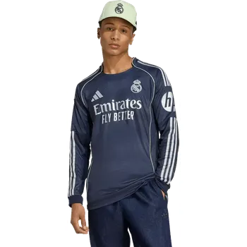 Pánský venkovní fotbalový dres Adidas Real Madrid 25/26 dlouhý rukáv modrý