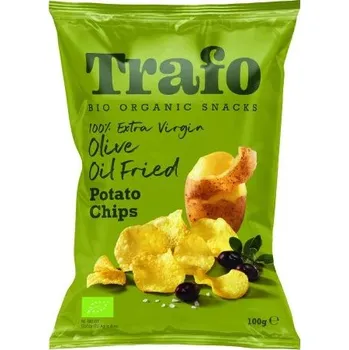 Chips Trafo Brambůrky smažené v olivovém oleji, 100 g BIO chipsy s mořskou solí a extra panenským olivovým olejem