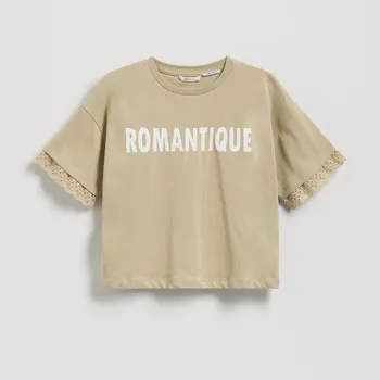 Reserved - Krátké tričko s potiskem - světle olivová - 851GB-81X - 851GB-81X-122