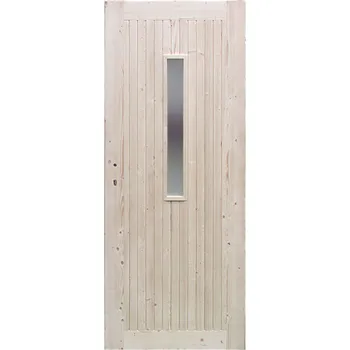 Interiérové dveře RADEX Dveře palubkové smrkové, 1S prosklené 70P